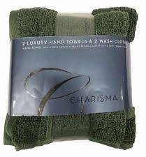 Charisma 2 Luxury Hand Towels & 2 Wash Cloths Basil Green