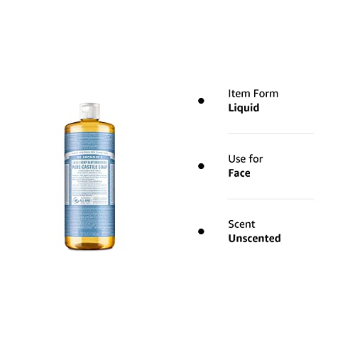Dr. Bronner's PureCastile Liquid Soap (Baby Unscented, 32 ounce