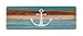 Ihome888 Nautical Anchor Bath Mats and Rugs, Flannel Fabric Non Slip Rubber Backing Absorbent Bathroom Rug Kitchen Rug Floor Carpet Runner, 47.2 L x 16 W Inch, Turquoise and Brown