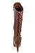 Top Moda Womens Page-65 Knee High Round Toe Lace-Up Slouched High Heel Boots,Tan,8