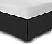 LDC Size Queen Bed Skirt 16 Inch Drop - Brushed Microfiber Pleated Bedskirt - Easy Fit, Wrinkle & Fade Resistant (Black)