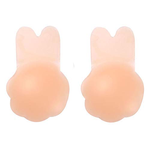 Yirind 1 Pair Women Silicone Invisible Bra Nipple Covers Adhesive Strapless Backless Bra Adhesive Bras,Diameter 4inch Pink