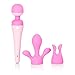 CalExotics Inspire Massager Kit - Body Wand Vibrator & Silicone Attachment Set for Couples – Adult Sex Personal Massager - Pink