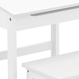 Premier Kids Desk with Stool - Wooden Study Table & Storage White view 6