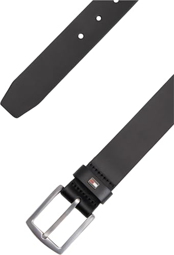 Cintura Uomo Denton 3,5 cm Cintura in Pelle, Nero (Black), 80 cm