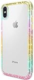 DAUPIN for iPhone Xs Case iPhone X Case Crystal Clear Back Cover Bling Sparkle Glitter Cases for Women Girls for Apple iPhone Xs/X 5.8 Inch 2018 (Clear)