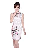 JTC(TM) Cheongsam Chinese Dress Han Costume Sleeveless Qipao Skirt 4 Colors