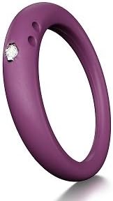 Purple Silicone with .02ct Diamond Stackable Ring 6
