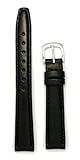 Ladies Genuine Italian Oil Tanned Leather Watchband Black 12mm Watch Band - by JP Leatherworks