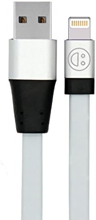 ( 3-Pack ) Heavy Duty Apple Iphone Charging Cable MFI Certified Fast Charging Cable Charger ( 3/ 6/ 10 feet long ) Flat Noodle. (white)