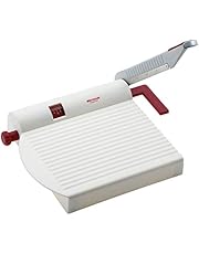 Westmark Germany Multipurpose Stainless Steel Cheese and Food Slicer with Board and Adjustable Thickness Dial (White) -