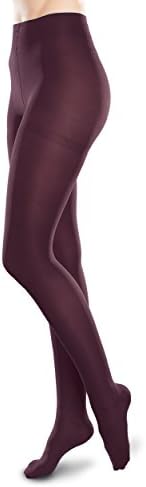 Ease Microfiber Tights 15-20mmHg Medical Compression, Mulberry, Medium Short