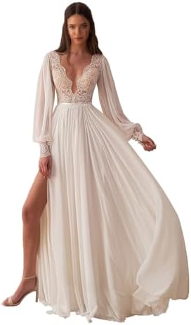 amazon women's sweetheart full lace beach wedding dress Meowmming Wedding Dresses for Bride Lace Appliques Boho Bridal Gowns for  Women A Line Long Beach Bride Dress A-Ivory at Amazon Women's Clothing store