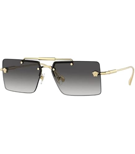 Versace VE2266 100287 64MM Gold/Dark Grey Square Sunglasses  display picture 1