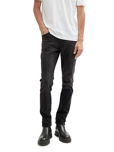 TOM TAILOR Josh Regular Slim Jeans da Uomo, 10273 - Dark Stone Black Denim, 28W x 32L