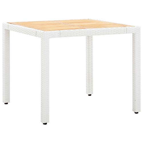 vidaXL Gartenmöbel 5-TLG. Gartengarnitur Sitzgruppe Sitzgarnitur Gartenset Gartentisch Tisch Stühle Poly Rattan Weiß… – Bild 2