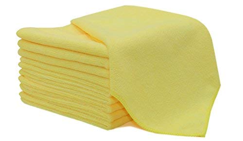 ZOLLNER set of 10 microfibre cleaning cloths, 40x40 cm, 280 gsm, yellow — image 1