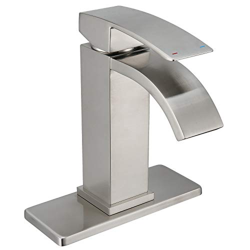 Waterfall Bathroom Faucet Brushed Nickel Doris F005 Single