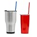 Nesspool 10.5 Inch Extra Long Reusable Silicone Straws Drinking for 30oz 20oz Tumbler and Mason Jars - 8 Pack Flexible Straws with 4 Cleaning Brushes and 1 Carrying Case - Eco Friendly - BPA Free