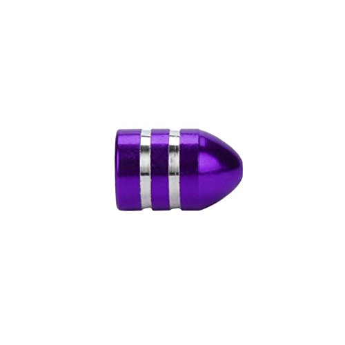 Alonea 4x Aluminum Bullet Car Truck Air Port Cover Tire Rim Valve Wheel Stem Caps (Purple)