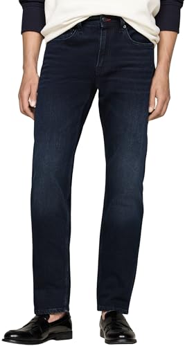 Tommy Hilfiger Herren Jeans Hose Regular Fit Straight Leg, Blau (Teton Indigo), 29W/36L