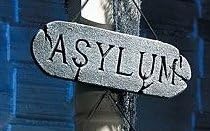 19" Halloween Haunted House Hanging Signs Old Stone Look (Asylum)