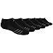 adidas Kids-Boy's/Girl's Cushioned No Show Socks (6-Pair), Black/Graphite/Phantom, Medium