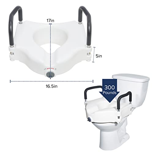 Drive Medical RTL12027RA 2in1 Raised Toilet Seat with Removable