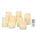 Cream Wax Flameless Pillar Candles with Warm White LEDs, Battery Operated, Assorted Sizes, Remote and Batteries Included - Set of 8