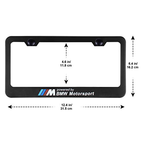 2pcs M Sports Motorsport Logo License Plate Frame Frame,Applicable to US Standard car License Frame for BWM-Motorsport