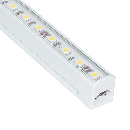 Jesco Lighting S402-24/30 LED Sleek Plus 24" Non-Linkable Cove Display Light Strip, 3000K Color, White Finish, With Integral Hi/Lo/Off Switch