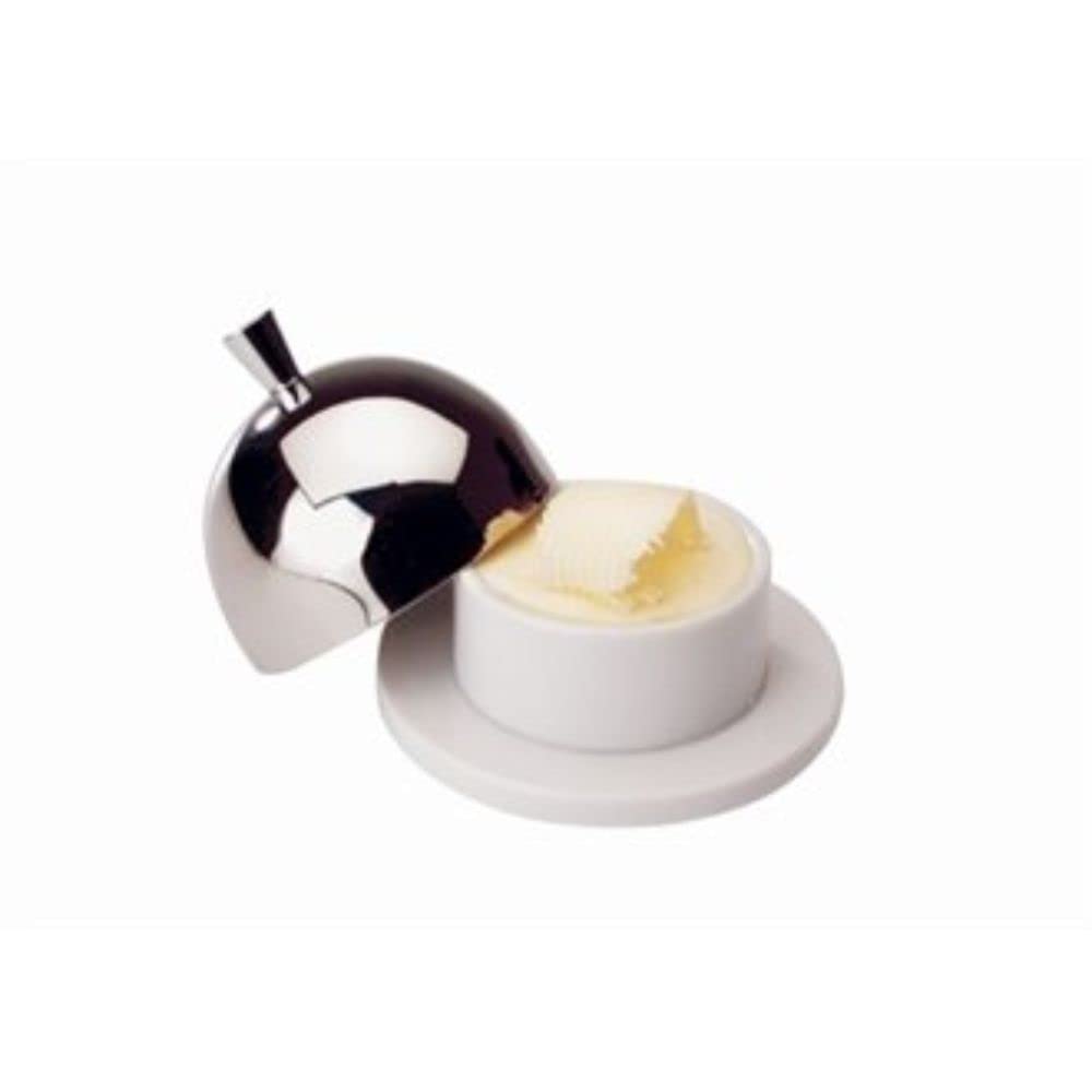 Stalwart S019 Porcelain Butter Pat, Stainless Steel