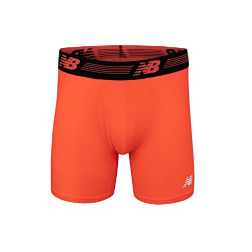 New Balance Men's 6" Boxer Brief Fly Front with Pouch, 3Pack of 6 Inch