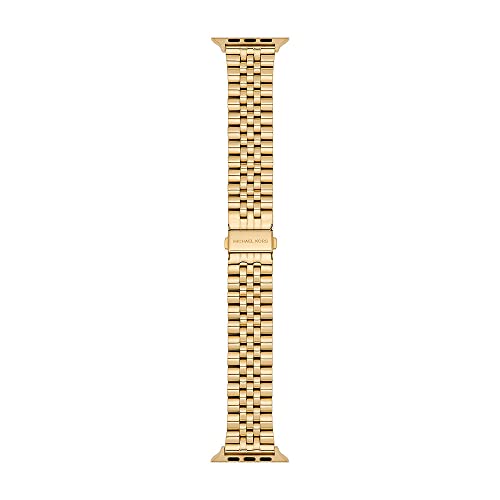 Michael Kors Band Compatible with Apple Watch, 38/40/41 mm:42/44/45/49 mm-20 mm Gold Stainless Steel, MKS8055E
