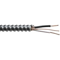 Sarwire 14/2 Armoured Cable, 15.24 m, 50ft, 600V AC90, Solid Copper Conductors, Interlocked Aluminium Armour