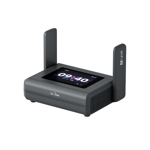 GL.iNet Slate 7 Pro (GL-BE10000) Tri-Band Wi-Fi 7 Travel Router – 6GHz 5.7Gbps, MLO, 2.8" Touchscreen, 1.1Gbps WireGuard VPN, DPI Security, Dual 2.5G + Mwan3, OpenWrt – Business Travel, Digital Nomad