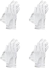 Accessotech 4 Pairs White Cotton Gloves Mens Womens Dermatological Eczema view 3