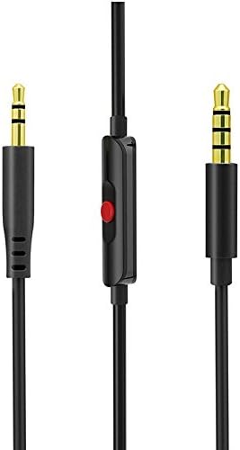 Monoy Replacement Audio Upgrade Cable Inline Mic/Remote Control Cord for Bose QuietComfort 25/35 / QC25 / QC35 Bose Oe2/ oe2i / AE2 Headphones (Black Audio Cable)