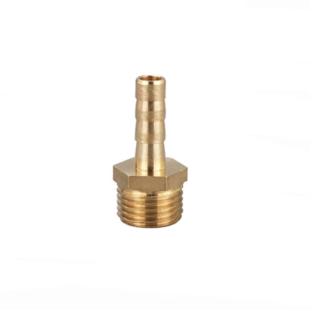TopHomer BSP Hose Connector Brass Pipe Fitting 6mm Barb x G1/4 Male, Hose Barb Tail Male BSP Thread Connector Joint Copper Coupler Adapter — image 1
