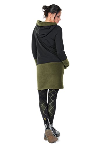 3Elfen-Vestito-Cappuccio-Donna-Casual-con-Pile