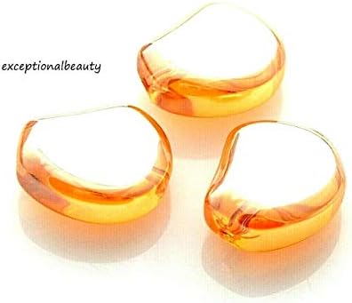 20 Celestial Crystal 17mm Orange Amber AB Hyacinth Bean Focal Glass Beads