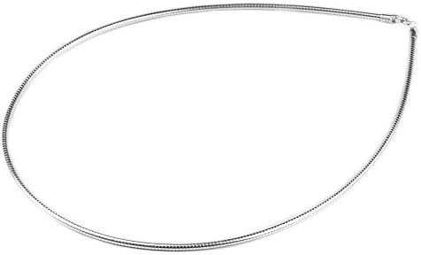 16" Chain Solid 925 Sterling Silver OMEGA NECKLACE, Width 2 mm (sc064,som01)