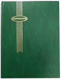 Supersafe Stamp Album Stockbook with 32 Black Pages and Glassine Interleaves Green Cover B 4/16