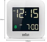 Braun BC08W Digital Travel Alarm Clock Snooze Negative LCD Display view 9