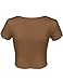 Cute Soft Slim Fitted Short Sleeve Scoop Neck Crop Tops
