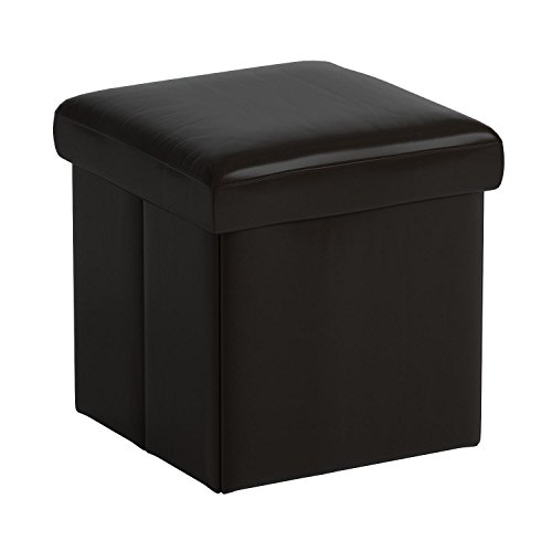 Home Source Industries 12553 Folding Ottoman with Storage, Dark Brown