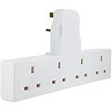 TheBigShip® 4 Way Adapter Mains Plug Adaptor Cable Free White (Unswitched)