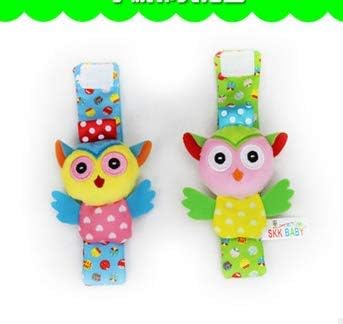 Amazon.com: Ohomr – Juego de calcetines de peluche suave, 1 par de muñecas de animales y de sonajero para encontrar los pies, el mejor regalo para el desarrollo educativo temprano (búho de