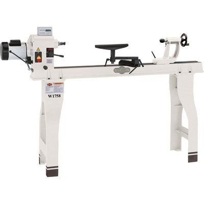 Shop Fox W1758 Wood Lathe With Cast Iron Legs And Digital Readout