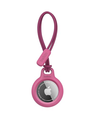 Belkin AirTag Huelle mit Schlaufe (Secure Holder Schutzhuelle fuer Air Tag, Accessoire mit Kratzschutz) – Pink